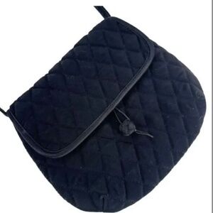 Vera Bradley Black Quilted Cross Body Bag Vintage